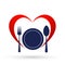 Heart friendly healthy foods meal loving dinner sweet time movement heart care foods icon logo illustration vector