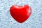 Heart on frosty background