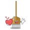 With heart Garden rake Agriculture tool mascot