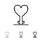 Heart, Gender, Symbol Bold and thin black line icon set