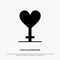 Heart, Gender, Symbol Solid Black Glyph Icon