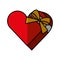 Heart giftbox present isolated icon