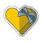 Heart giftbox present isolated icon