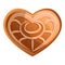 Heart gingerbread icon, cartoon style