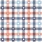 Heart gingham check plaid pattern. Multicolored spring summer vichy tartan vector in blue, orange, white for tablecloth,.