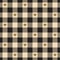 Heart gingham plaid pattern for Valentine`s Day in brown gold, beige, black. Seamless dark vichy tartan check graphic vector.