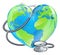 Heart Globe Stethoscope Earth World Health Concept