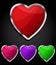 Heart glossy button, icon.