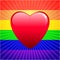 Heart on glowing Gay Pride background