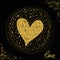 Heart. Gold glitter texture. Love theme.