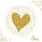 Heart. Gold glitter texture. Love theme