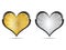 Heart golden and silver