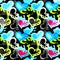 Heart graffiti on a black background seamless pattern illustration