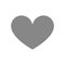 Heart grey icon. Symbol of love, like, feedback, attract, addiction