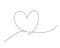 Heart hand drawn with one line vector illustration isolated on white background. Black romantic vignette swirl in shape