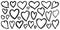 Heart hand drawn valentines doodle love vector set