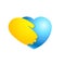 Heart in hand Ukraine flag colors