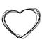 heart handdrawn frame doodle vector clip art