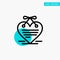 Heart, Hanging Heart, Calendar, Love Letter turquoise highlight circle point Vector icon