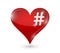Heart and hashtag illustration design
