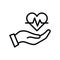 Heart health cardiology outlined icon.