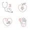 Heart health icons set