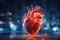 Heart of Health A Medical Background Featuring a Human Heart with a Cardiogram, Symbolizing Comprehensive Heart Care. created with