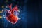 Heart of Health A Medical Background Featuring a Human Heart with a Cardiogram, Symbolizing Comprehensive Heart Care. created with