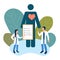 Heart health problem. Male and female doctors with clipboard diagnose a metaphorical patient and mark in a medical record, history