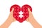 Heart health puzzle Social care with jigsaw pieces heart