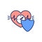 Heart health RGB color icon