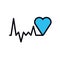 Heart with heart rate isolated icon