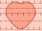 Heart and heartbeat electrocardiogram