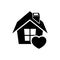 Heart with home vector icon. House with heart illustration sign. beloved home symbol.