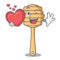 With heart honey spoon mascot cartoon