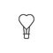 Heart hot air balloon line icon