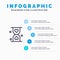 Heart, Hourglass, Glass, Hour, Waiting Line icon with 5 steps presentation infographics Background