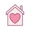 Heart in house line and fill style icon vector design