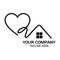 Heart House on white background. Abstract house logo.