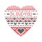 Heart i love you fair isle pattern vector