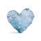 Heart of ice, white isolated background. Heart as a symbol of affection and