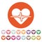 The heart icon. Cardiology and cardiogram, ecg, cardio symbol. Flat