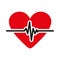 The heart icon. Cardiology and cardiogram, ecg, cardio symbol. Flat