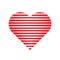 Heart icon consist of line textured patterns. Vector illustration.