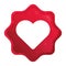 Heart icon misty rose red starburst sticker button
