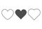 Heart icon. Outline love vector signs isolated on a background. Gray black graphic shape line art for romantic wedding  or