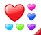 Heart icon shiny glossy vector stroke graphic line red blue green purple violet reflection outline hearts shape design valentine