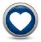 Heart icon starburst shiny blue round button illustration design concept