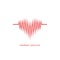 Heart icon stylized cardiogram. Hearbeat and pulse icon.