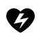 The heart icon. A symbol of The high voltage from love. Valentine Day and Warning pictogram. Have a happy day. Vector Warning volt
